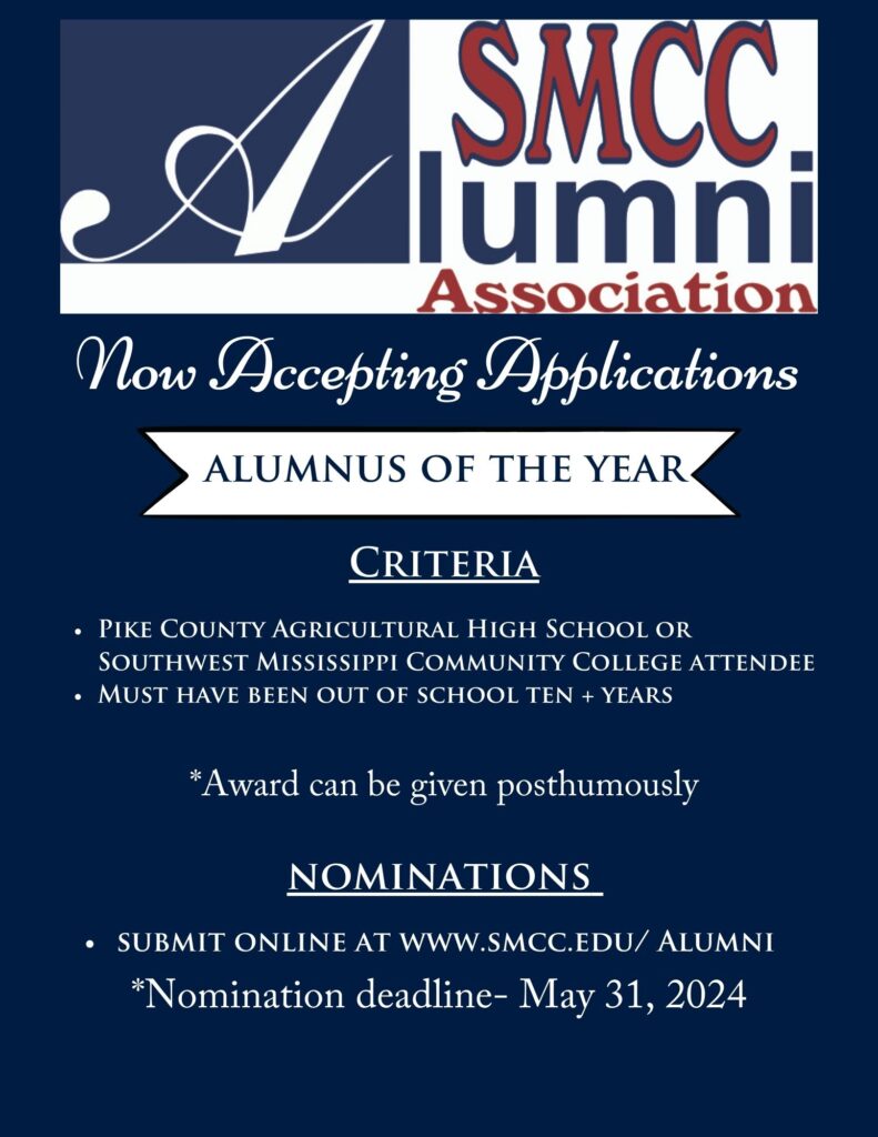 Flyer for SMCC Alumni Association Alumnus of the Year applications